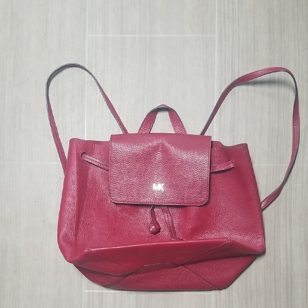 Michael Kors Red Backpack with Flap-Over Closure